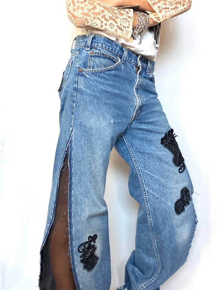 Unique Levi’s Vintage USA with Silk Organza Insert for wholesale by LOLADARLING