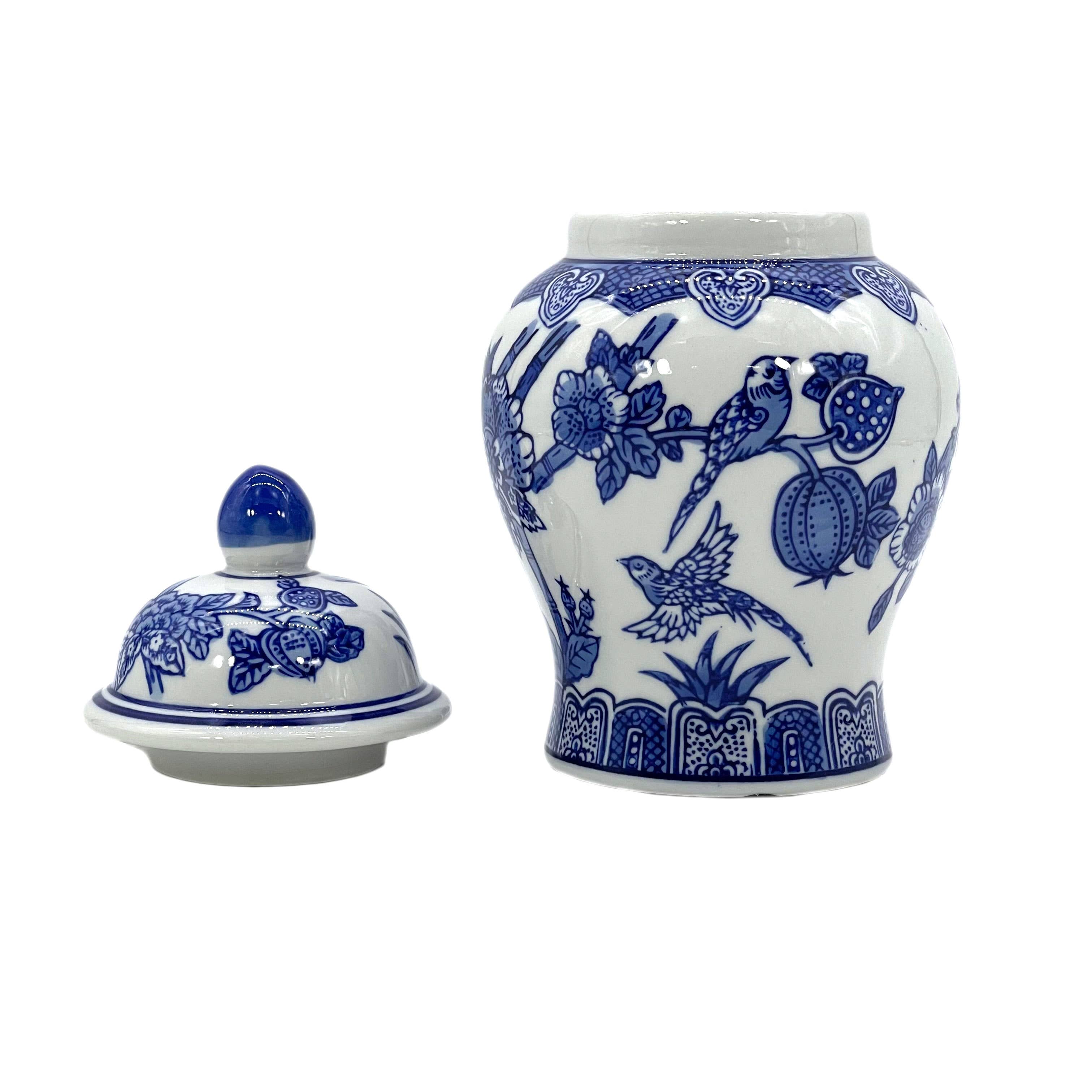 Galt International Company – wholesale Decorative jar – Small Chinoiserie Ceramic Decorative Tea & Ginger Jar 8"6