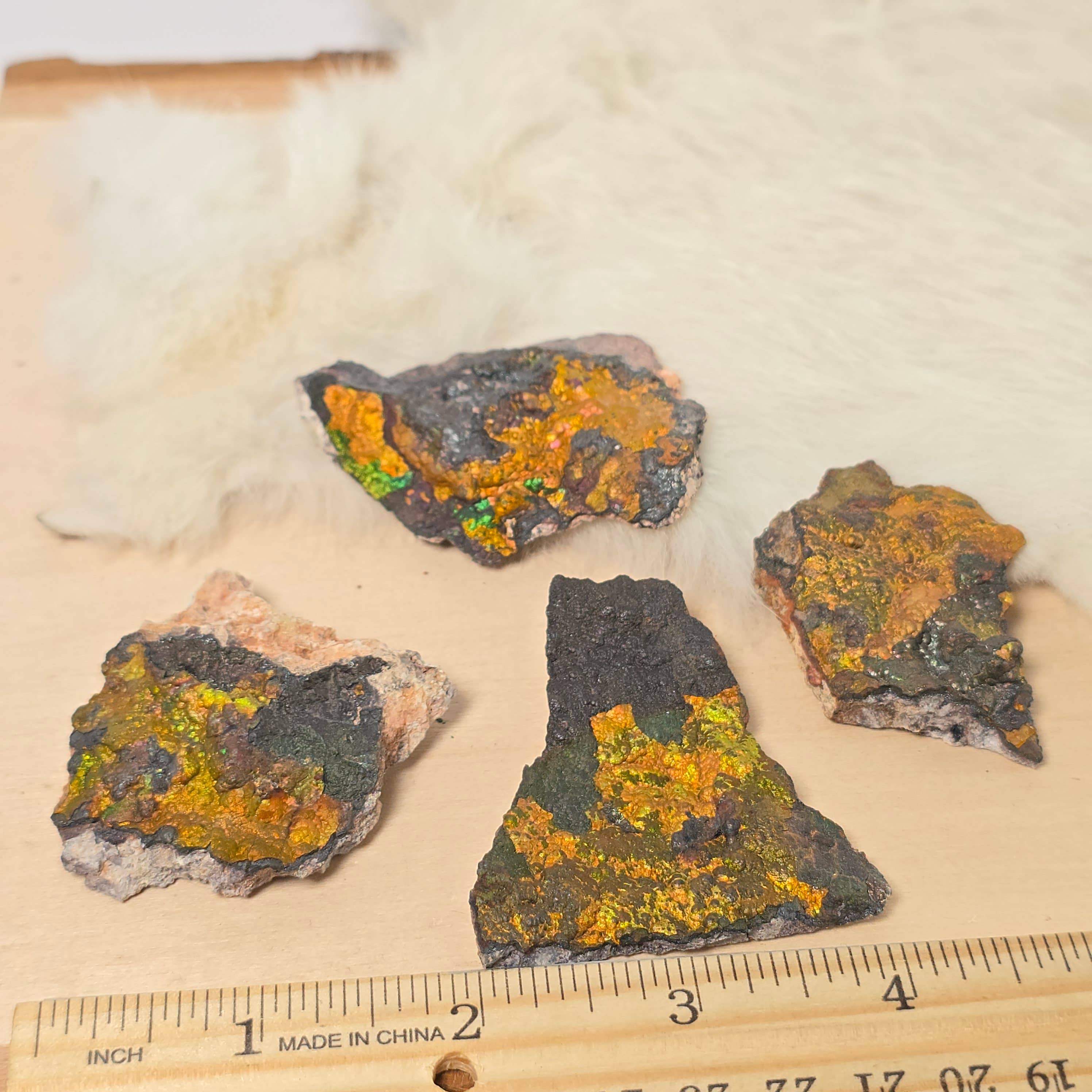 Aquamarine Daydream Wholesale - Wholesale Spiritual Stone/Crystal - Iridescent Turgite 4pc ~ Bulk Mineral Specimens ~ Crystals1