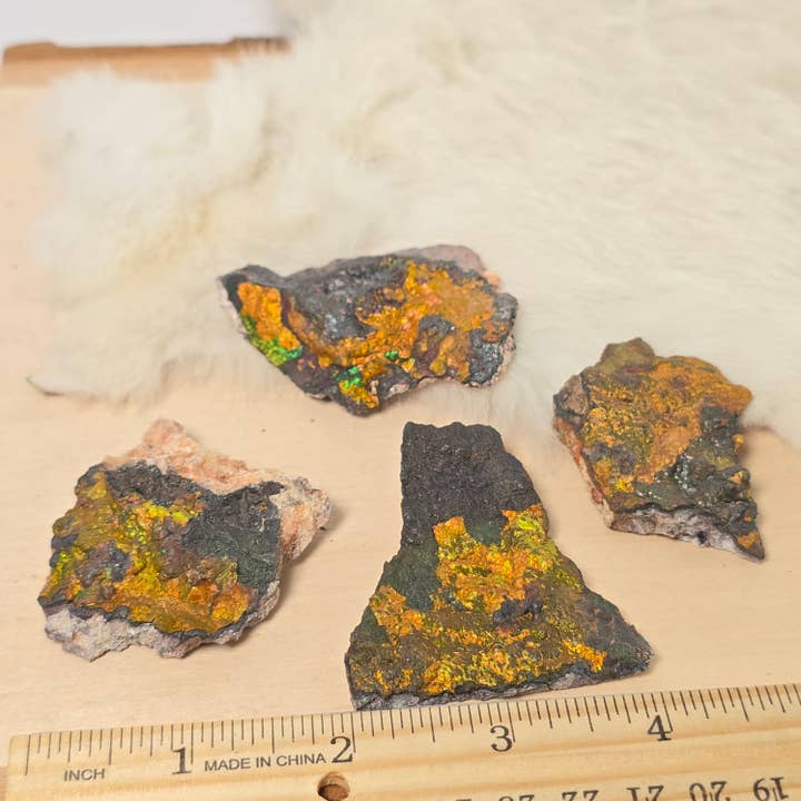 Aquamarine Daydream Wholesale - Wholesale Spiritual Stone/Crystal - Iridescent Turgite 4pc ~ Bulk Mineral Specimens ~ Crystals1