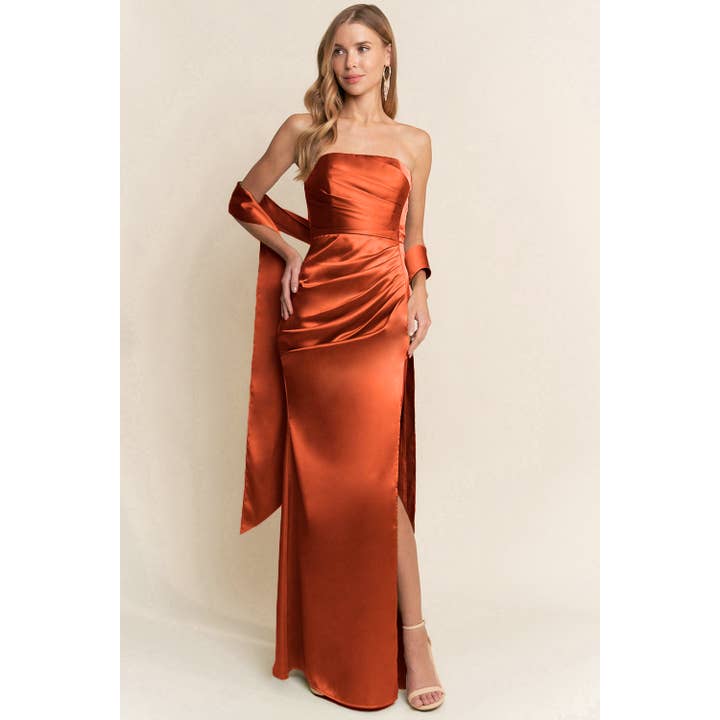 Maniju - Wholesale Dress - Women's - STRAIGHT NECKLINE STRAPLESS MERMAID DRESS 9