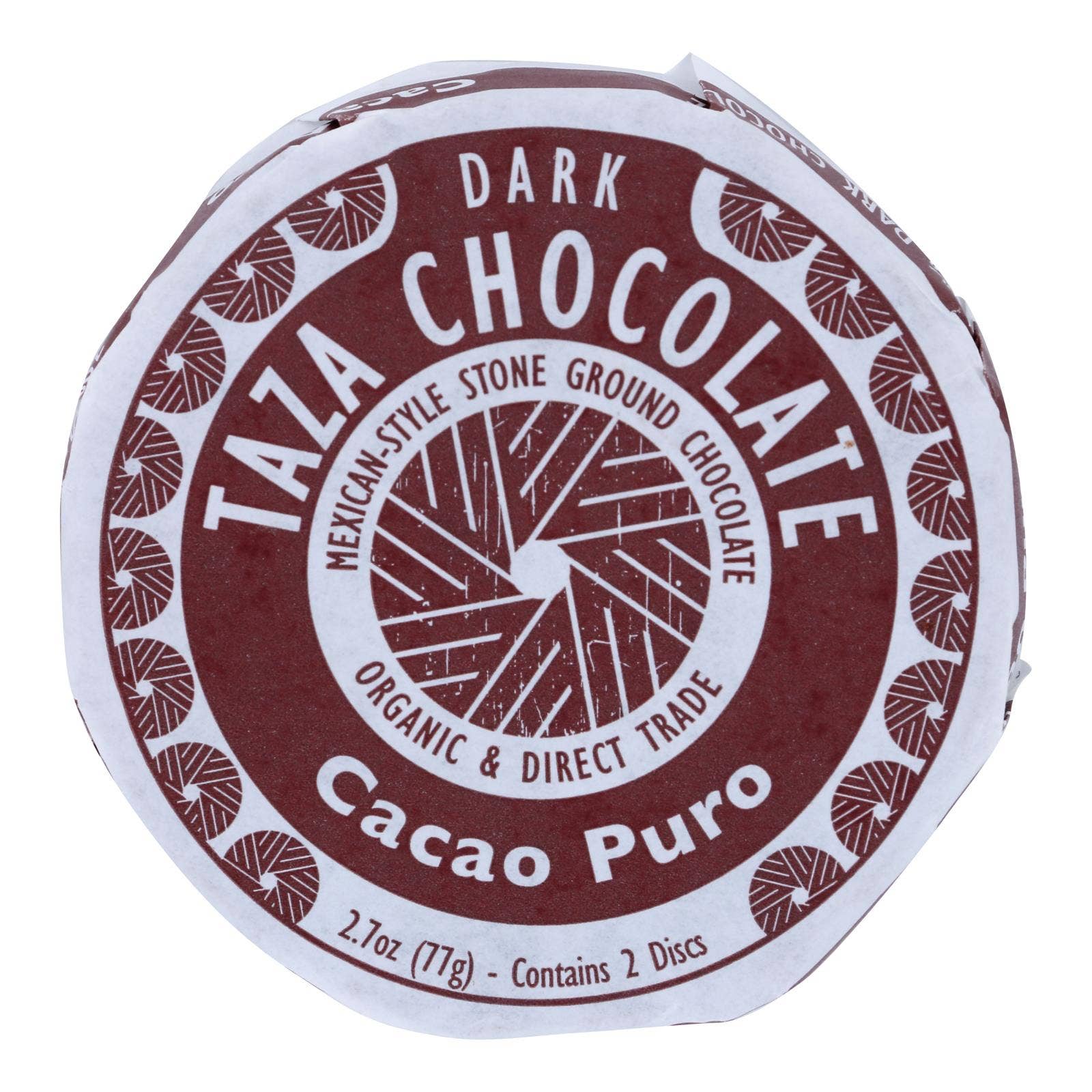 Everyday Supply Co - Wholesale Chocolate Bar - Taza Organic 100% Dark Chocolate Discs, 2.7oz, Pack of 120