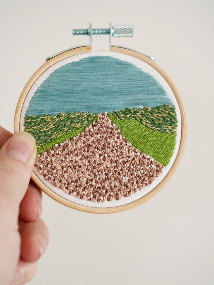 Backroads 3" Mini Hoop DIY Embroidery Kit for wholesale by Handful of Made