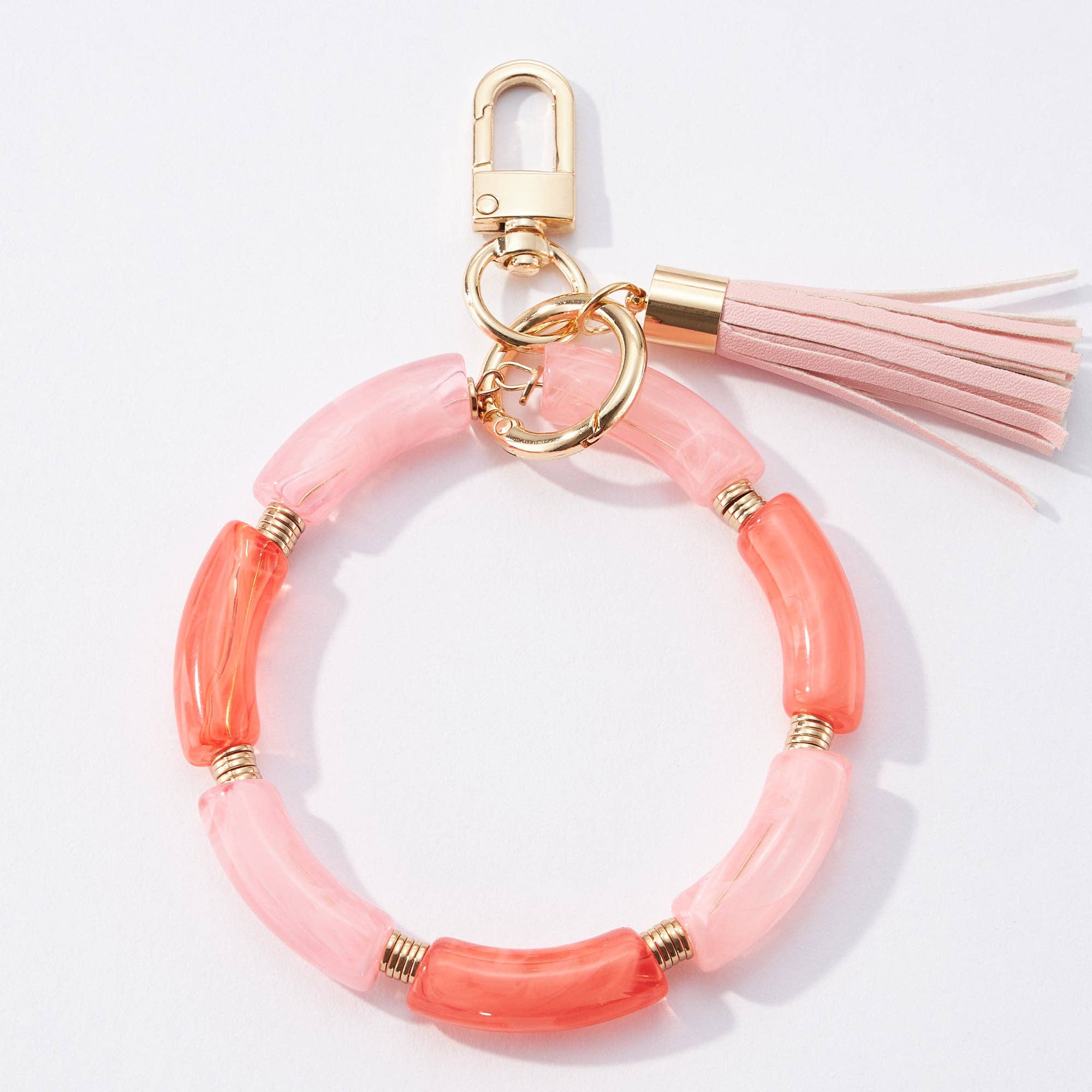 Frem – wholesale Keychain – Women's – Two Tone Resin Wristlet Keychains with Tassel6