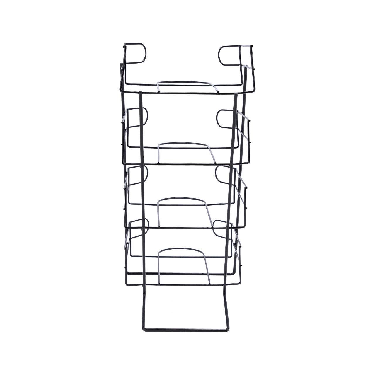 Store Supply Warehouse - Wholesale Retailer Display - Accessories - 4-Tier Black Countertop Cap Display - 20"H x 16"D x 9¼"W4