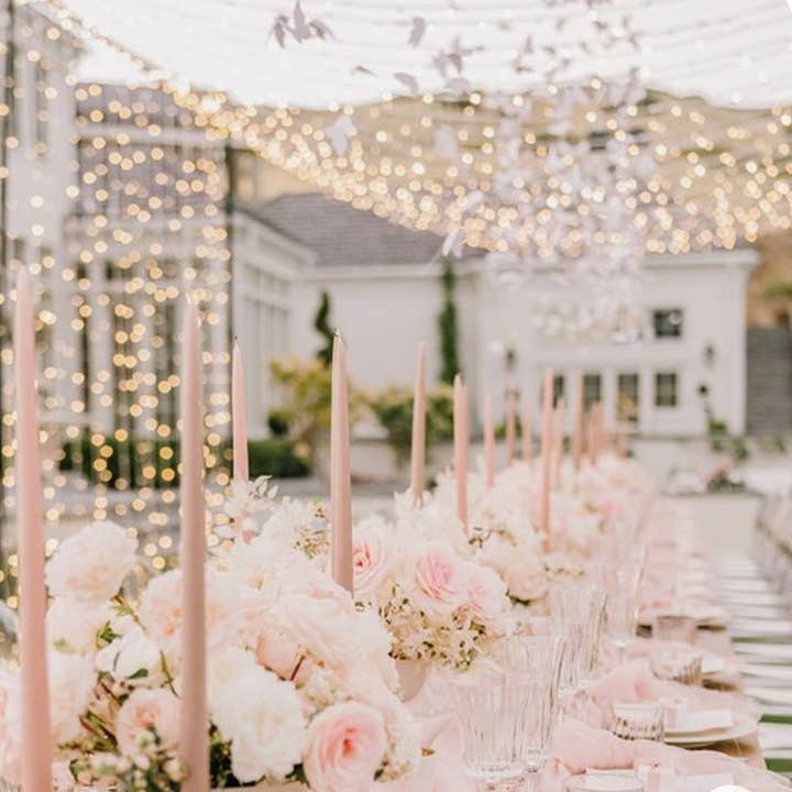 Elan Bazaar – Engroshandel Stearinlys/lysestage – 24 Lyserøde Blush Taper Stearinlys1