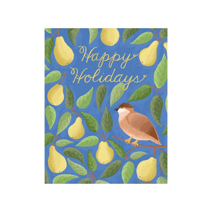 Courtney Beyer Design - Wholesale Christmas Card - Partridge in Pear Tree Christmas Holiday Greeting Card1
