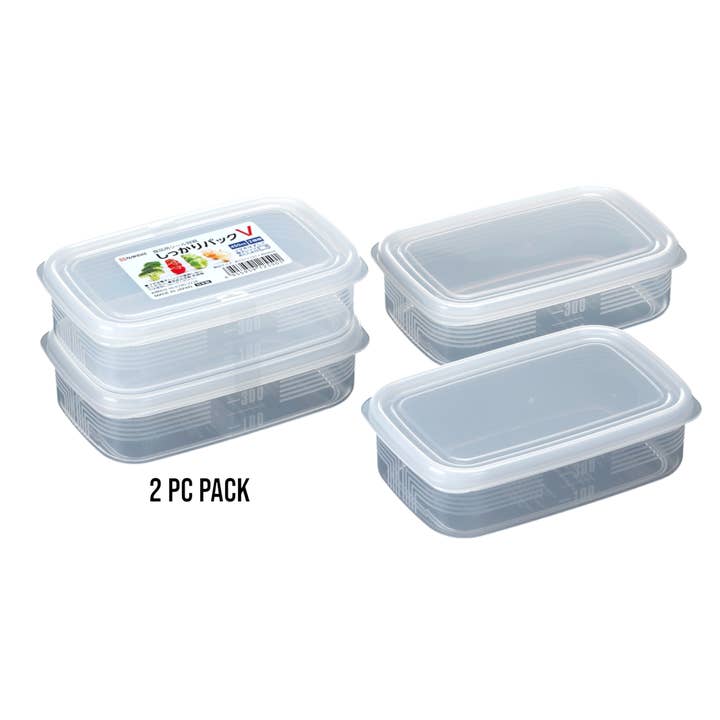 Urban Tokyo - Wholesale Food storage container - 450ml Rectangle Clear Plastic Food Container 2 Piece Pack JP (10/80)1