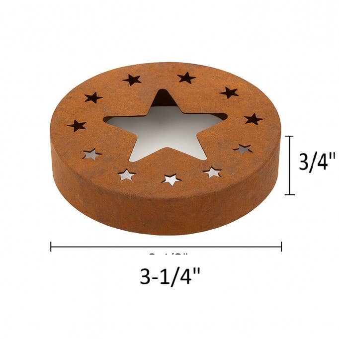 Factory Direct Craft - Wholesale Jar - 3-1/4" Rustic Large Mouth Mason Jar Lid with Star Cutouts3