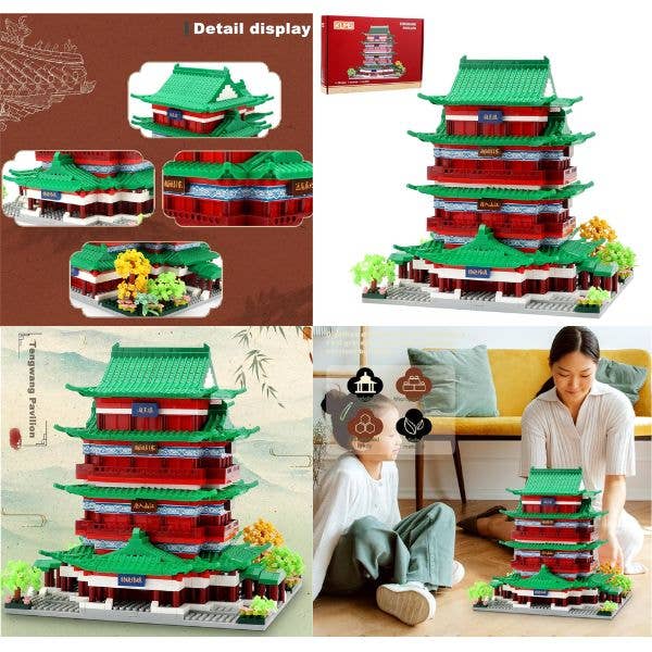 St. Louis Wholesale LLC - Wholesale Building Set - Kids - Klemi STEM Toys -CTR- The Pavilion Building Block Set - Huge