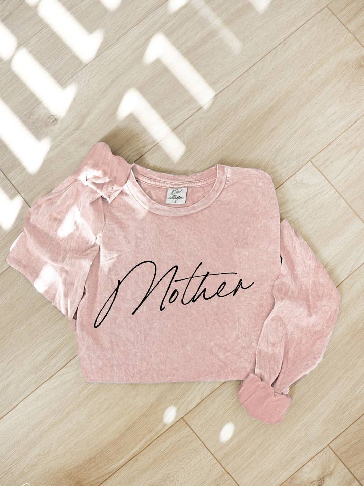 MOTHER Mineral Washed Long Sleeve Graphic for wholesale by OAT COLLECTIVE
