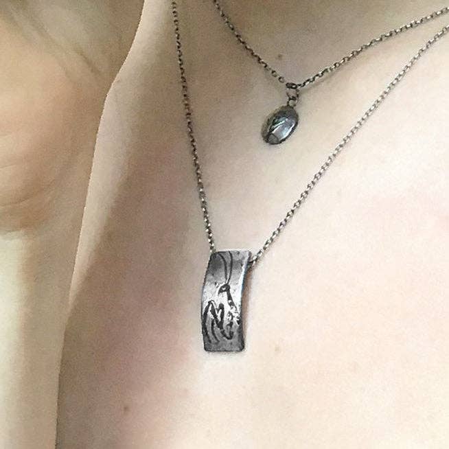 Handmade Sterling Silver Praying Mantis Insect Necklace for wholesale by Metal Cloth & Wood