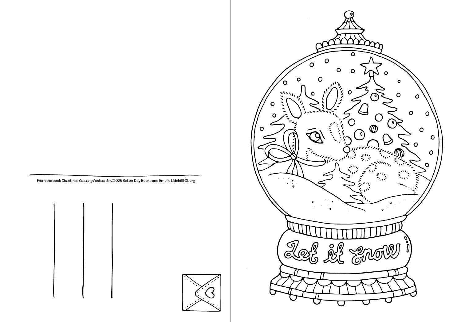 Schiffer Publishing – Postal por atacado – Postais de Natal para Colorir6