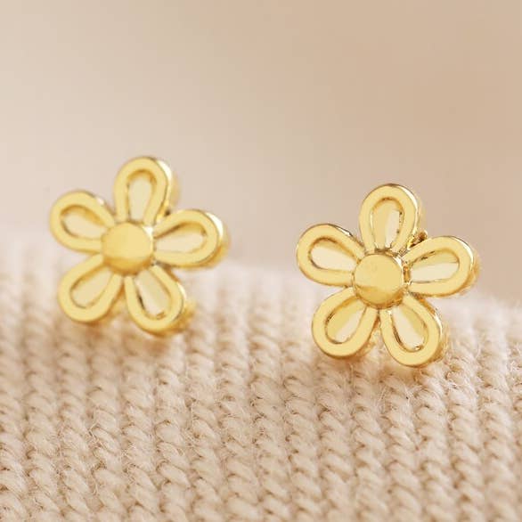 Tiny Flower Stud Earrings in Gold for wholesale by Lisa Angel