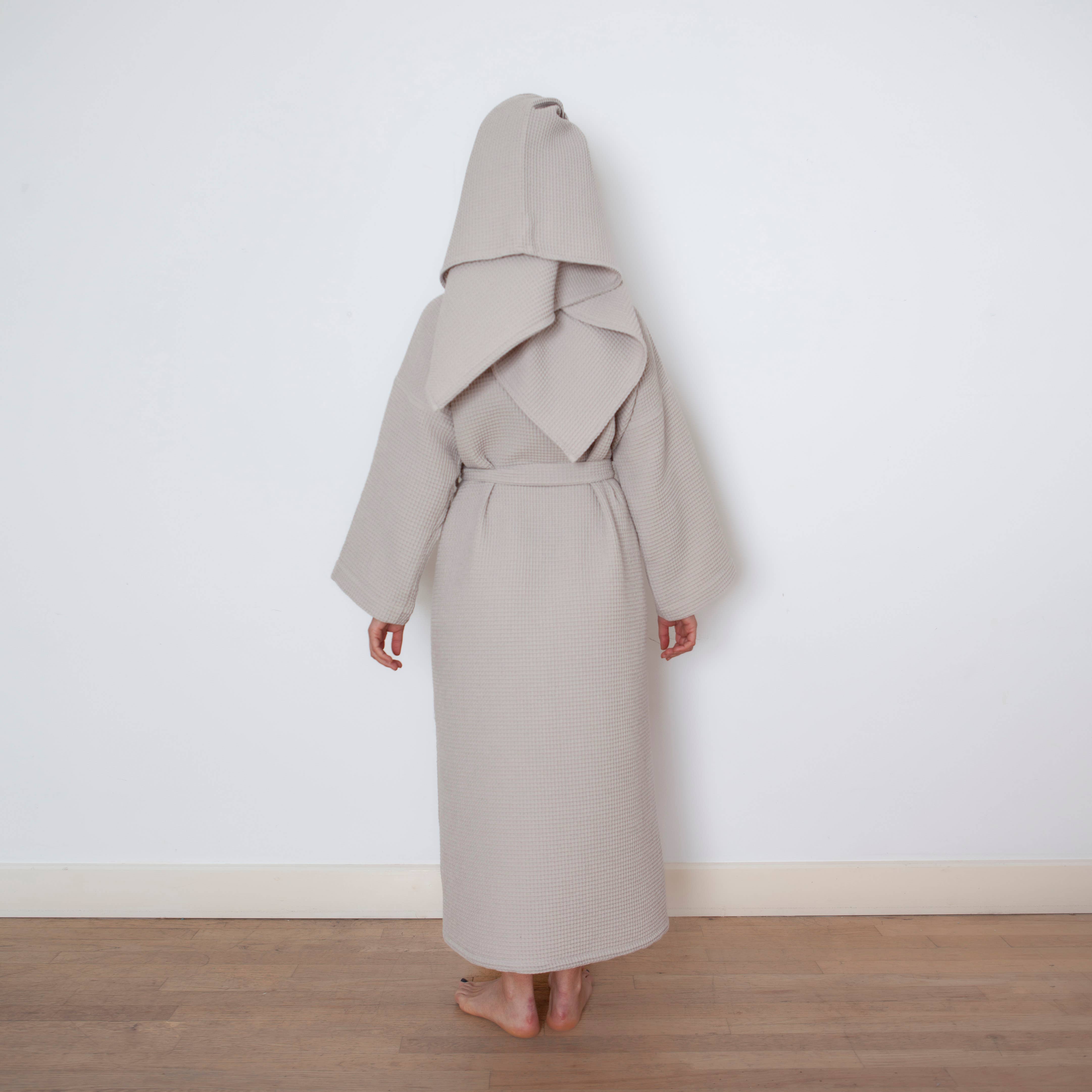 EKIN FROG – wholesale Robe – Women's – Beige Cotton Bathrobe11