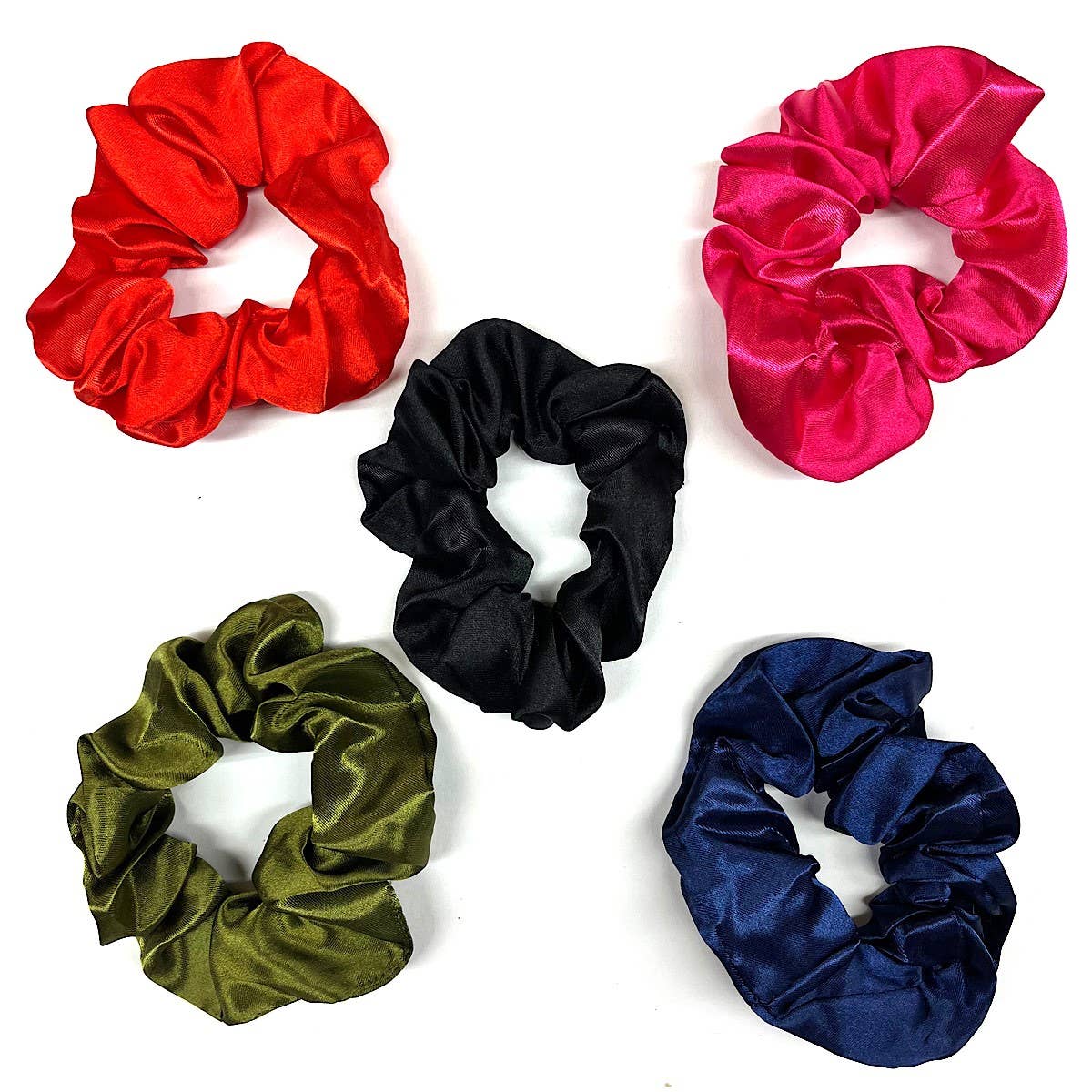 Morning Glamour - Wholesale Scrunchie - Women's - Gift Set 5PK Satin Hair Scrunchies - Satin Scrunchies15