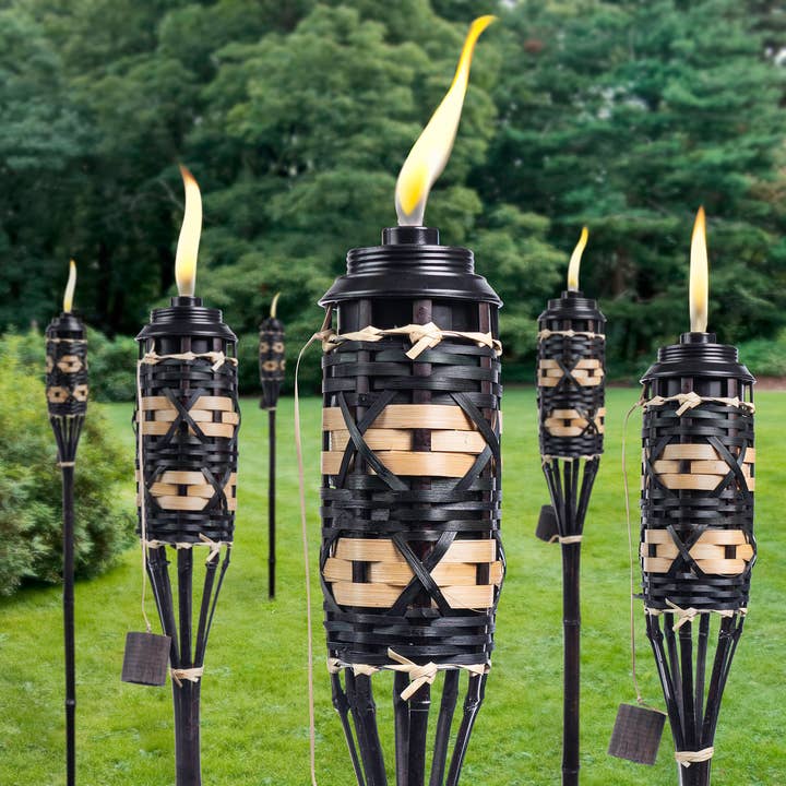 5 Star North - Wholesale Decorative Torch - Backyadda Tiki-Style Bamboo Torches, Mocha/Tan - 6 Pack1