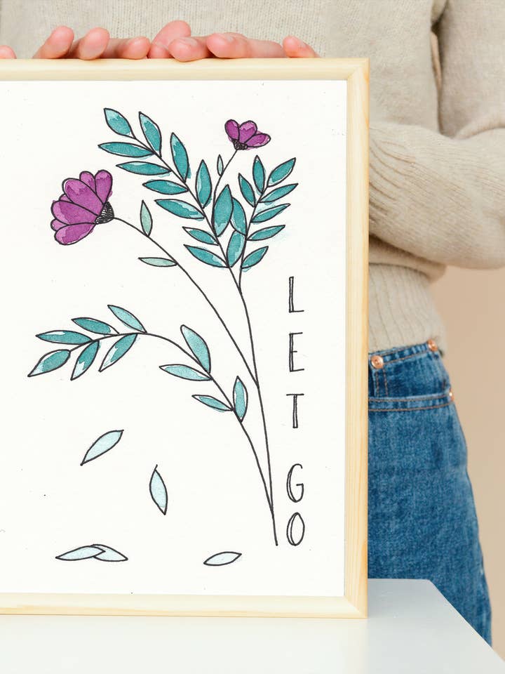 Déjate llevar | Inspirador | Impresión original en acuarela para venta al por mayor de Taylor Martone Art