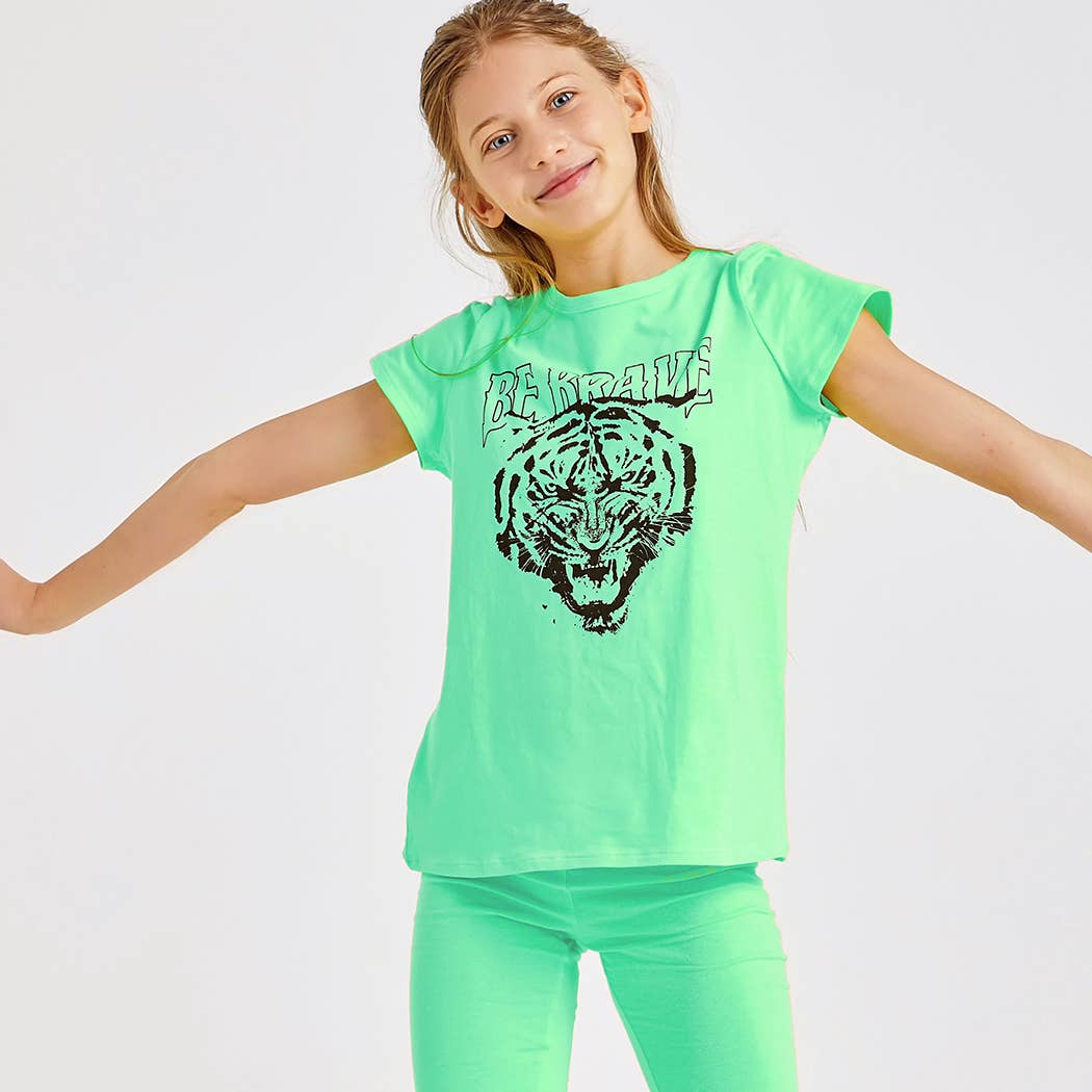 Good Girl – Großhandel Top- & Shorts-Set – Kinder – Kinder Tiger Grafiktop und kurzes Set14