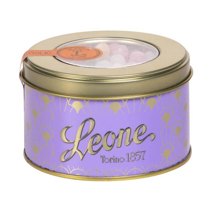 Tondini Goccioline di Rosolio - caramelle dure Leone per la vendita all'ingrosso da parte di Pastiglie Leone srl