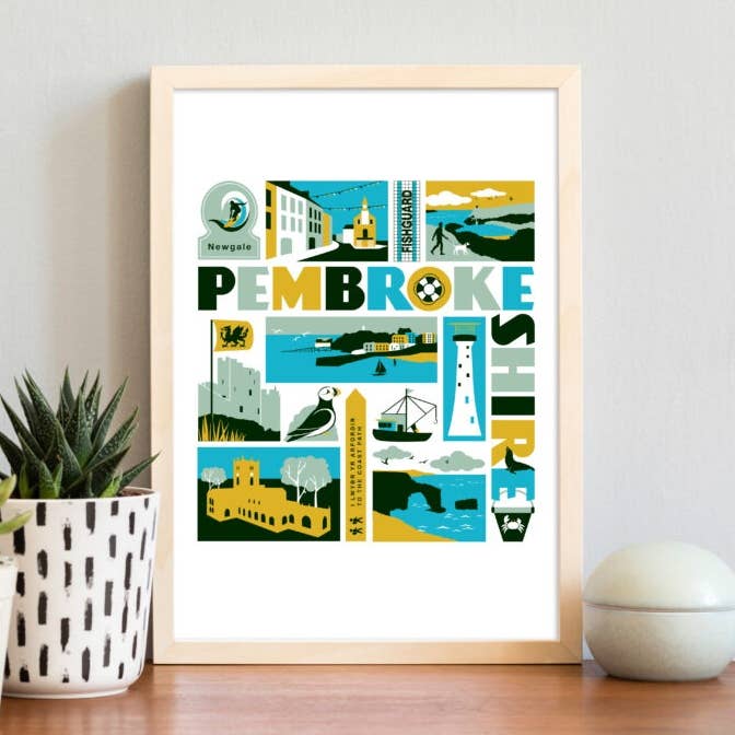 Stampa Pembrokeshire Galles per la vendita all'ingrosso da parte di Susan Taylor Design