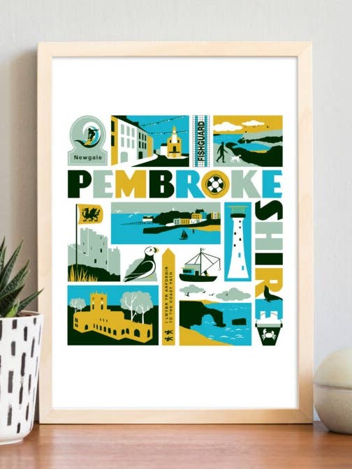 Pembrokeshire Wales Print for engroshandel hos Susan Taylor Design