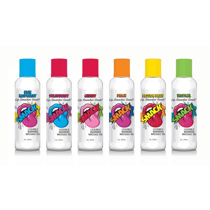 Little Genie Productions - Vendita all'ingrosso Olio/gel per massaggi - Olio da Massaggio Riscaldante e Labbra Smack - Frutto della Passione 2oz