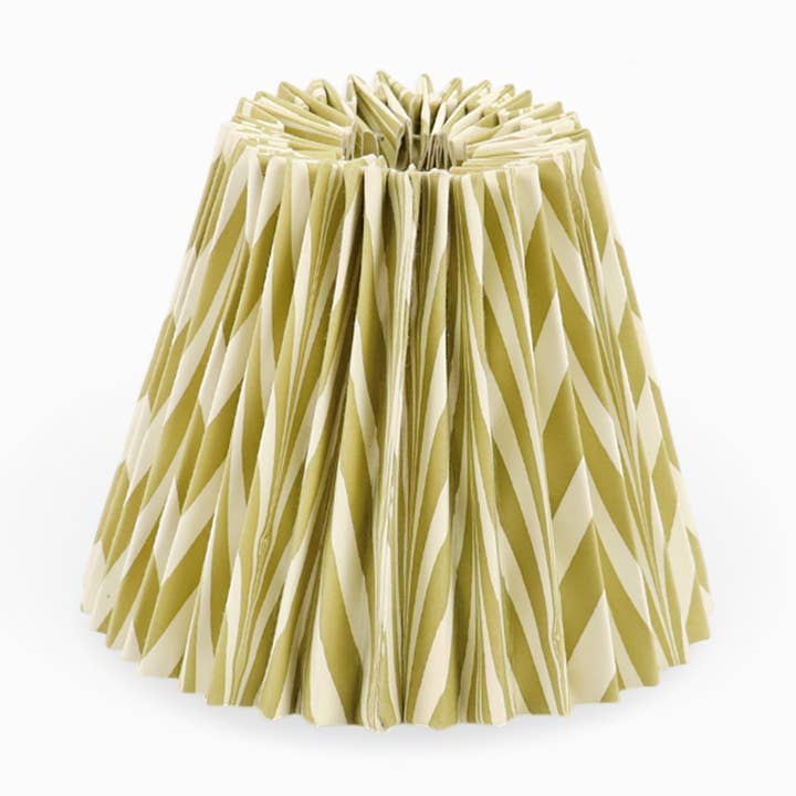 HAND MARBLED SMALL PLEATED LAMPSHADE - MOSS BANYAN for wholesale by Craft Boat