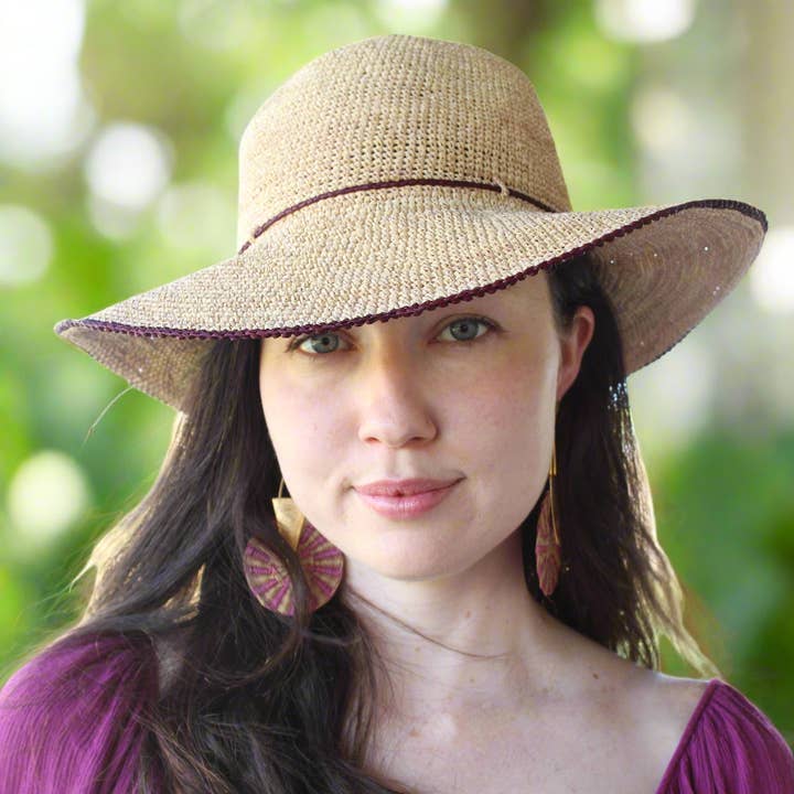 Shebobo - Wholesale Straw Hat - Women's - Rachel 4" Brim Crochet Straw Sun Hats with Colored Edge15