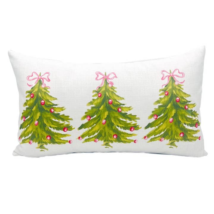 Pink Bow Trees Pillow for wholesale by Rachel Brooks Design, LLC