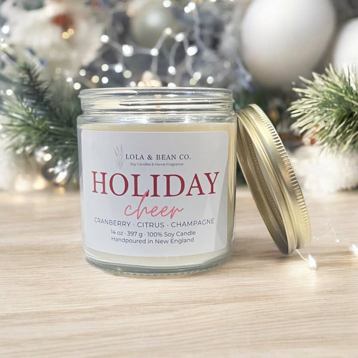Lola & Bean Co. - Wholesale Jar/Filled Candle - Holiday Cheer – Holiday Soy Candle | Cranberry, Citrus0