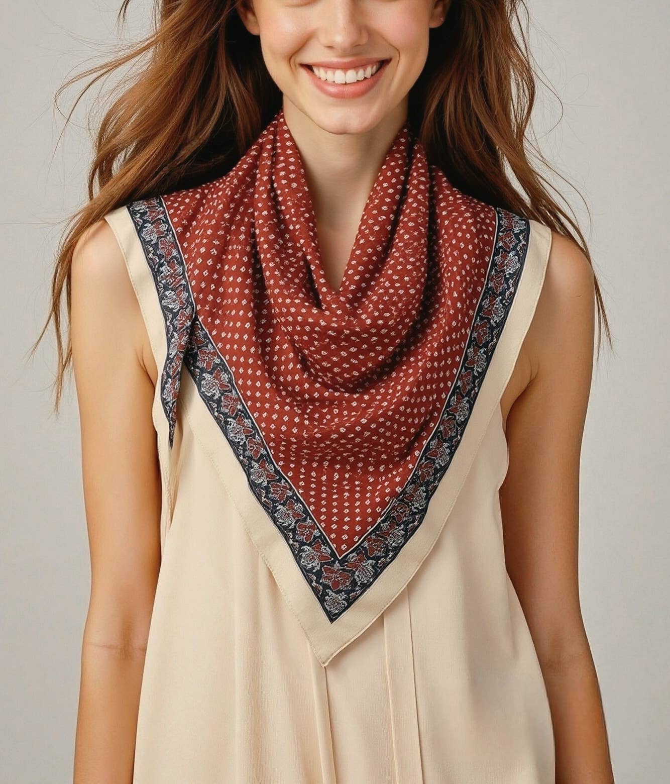 JC Sunny Fashion – wholesale Scarf – Women's – JC023328T Printed Triangle Scarf – Bandana Style Wrap / Shawl18