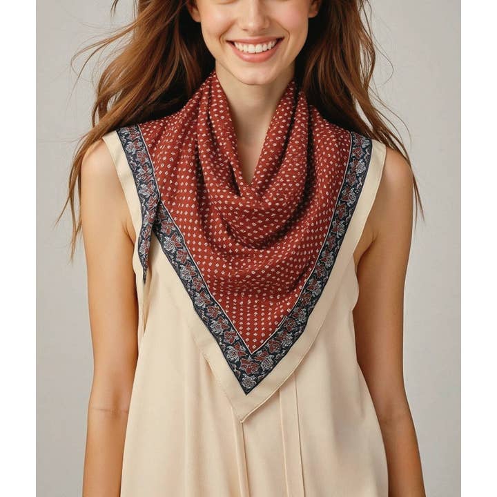 JC Sunny Fashion – wholesale Scarf – Women's – JC023328T Printed Triangle Scarf – Bandana Style Wrap / Shawl18