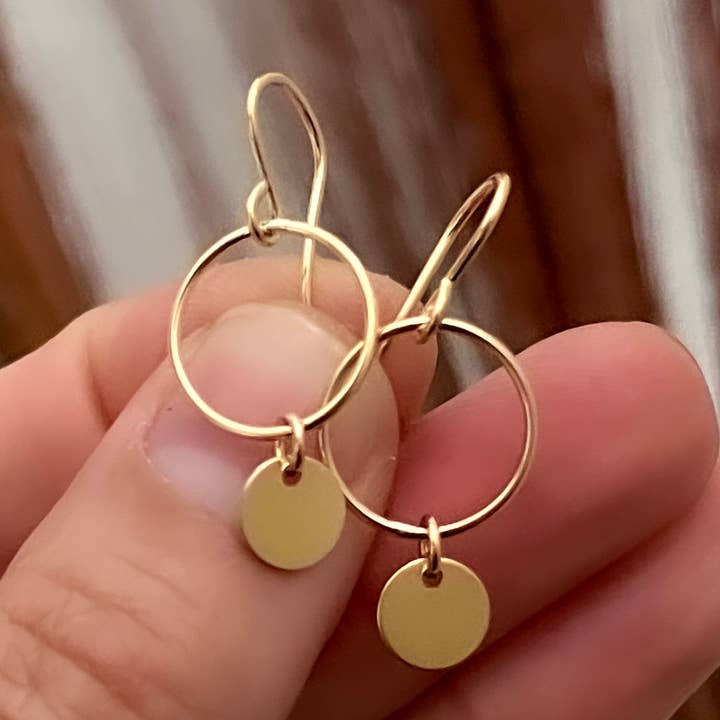 Boucles d'oreilles Circle & Disk pour la vente par Sela+Sage