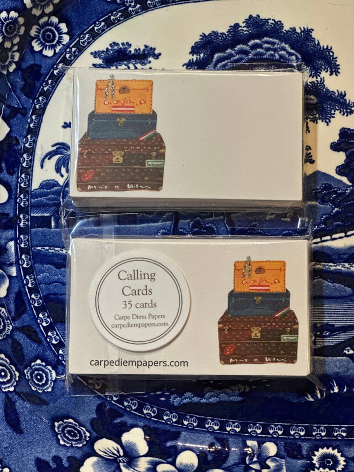 Vintage Trunks Calling Cards for wholesale by Carpe Diem Papers