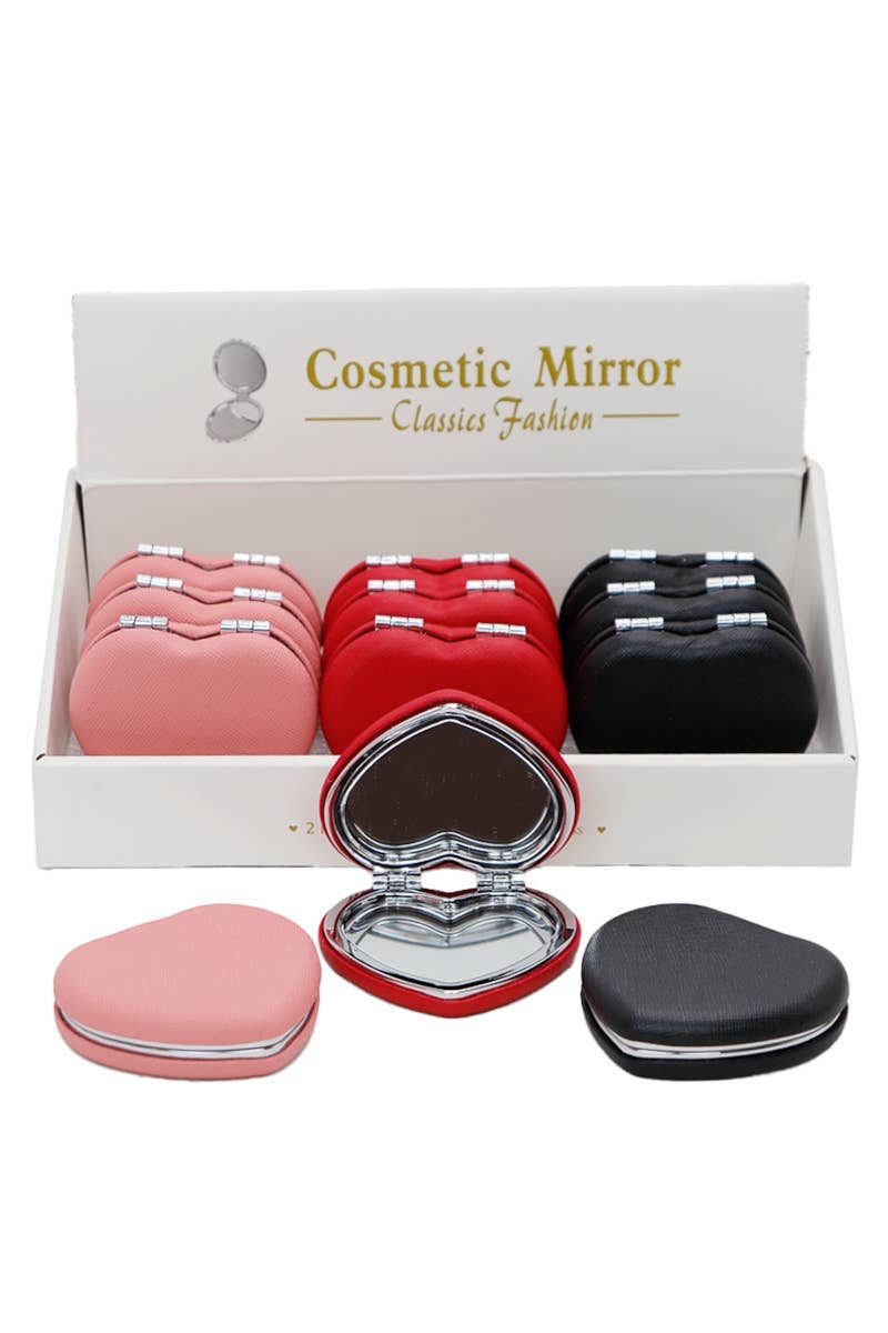 SURTIDO Espejo de Maquillaje Compacto de Viaje en Forma de Corazón de venta al por mayor en Faire1