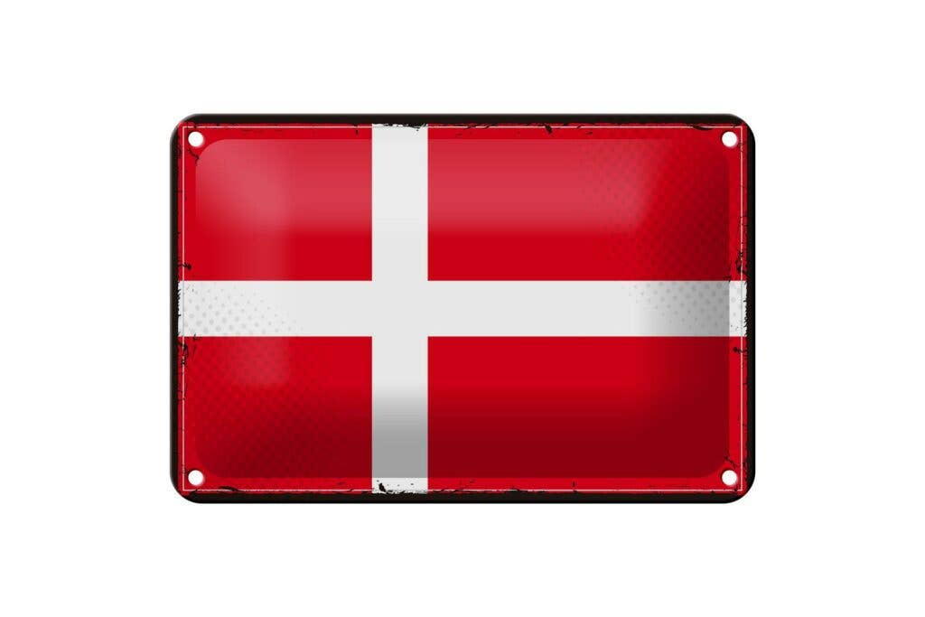 Femer - Wholesale Sign - Tin Sign Flag of Denmark 18x12 cm Retro Flag of Denmark Decorative Sign0