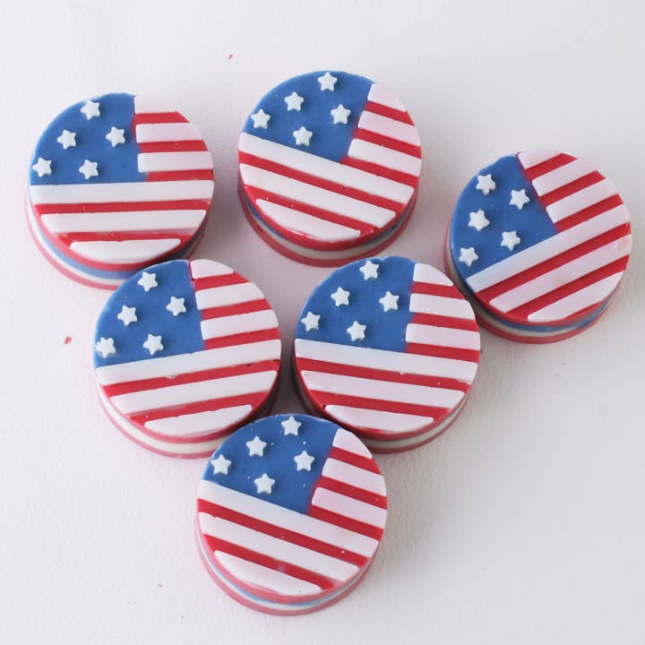 USA Flag Button (Rose Petals) for wholesale by One Leaf Soap