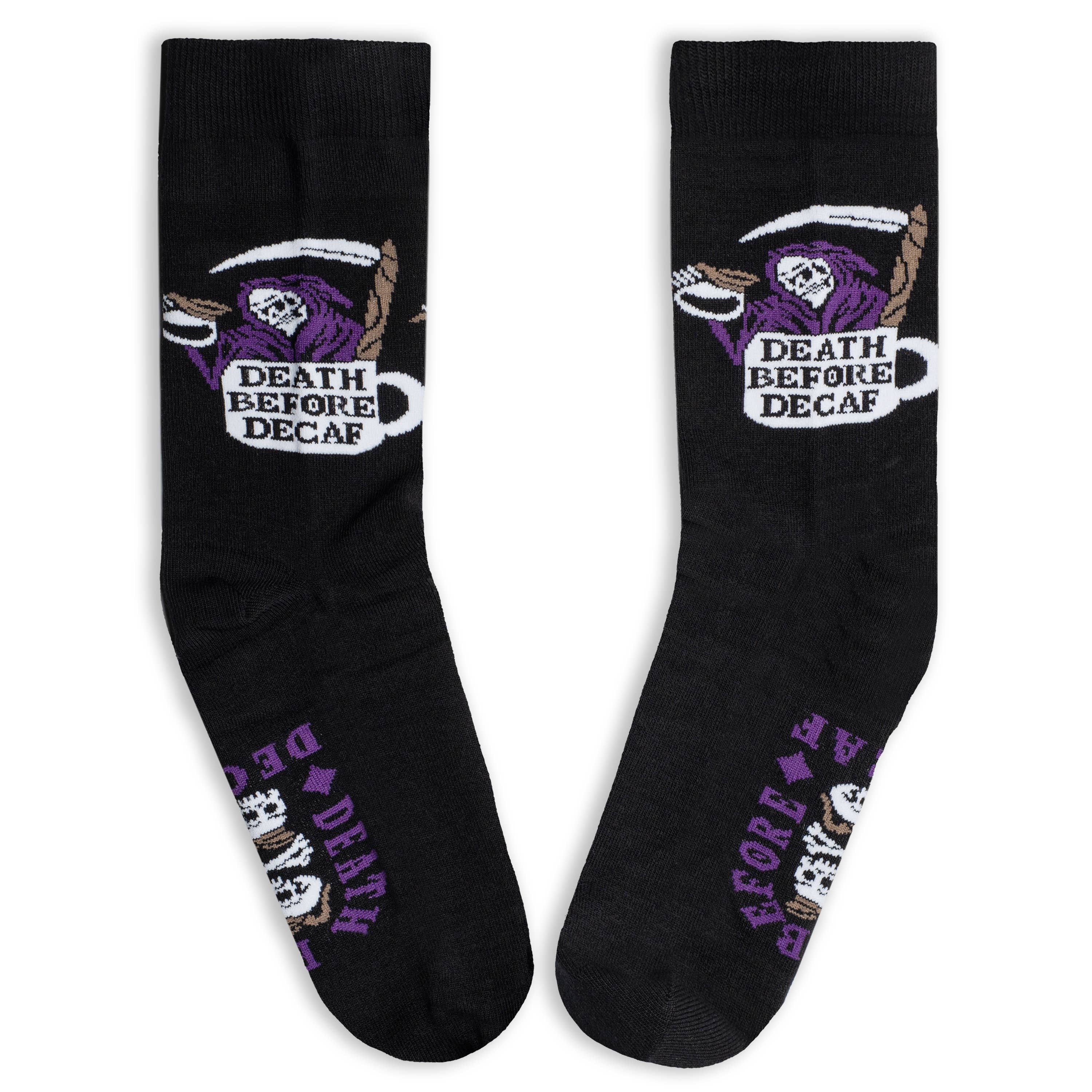 Lavley - Wholesale Socks - Unisex - Death Before Decaf Socks for Coffee Lovers1