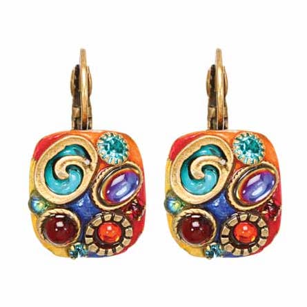 Confetti kleine vierkante oorbellen voor wholesale door Michal Golan Jewelry