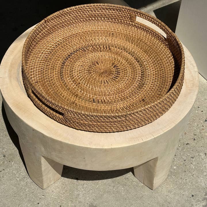 Office Objets - Wholesale Basket - Set of three handcrafted Indonesian wicker baskets in natural rattan (caramel)47