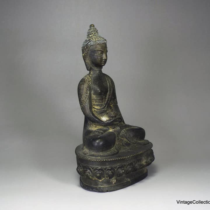 Vintagecollection888 - Vente Sculpture - Statue ancienne en bronze du Bouddha chinois5