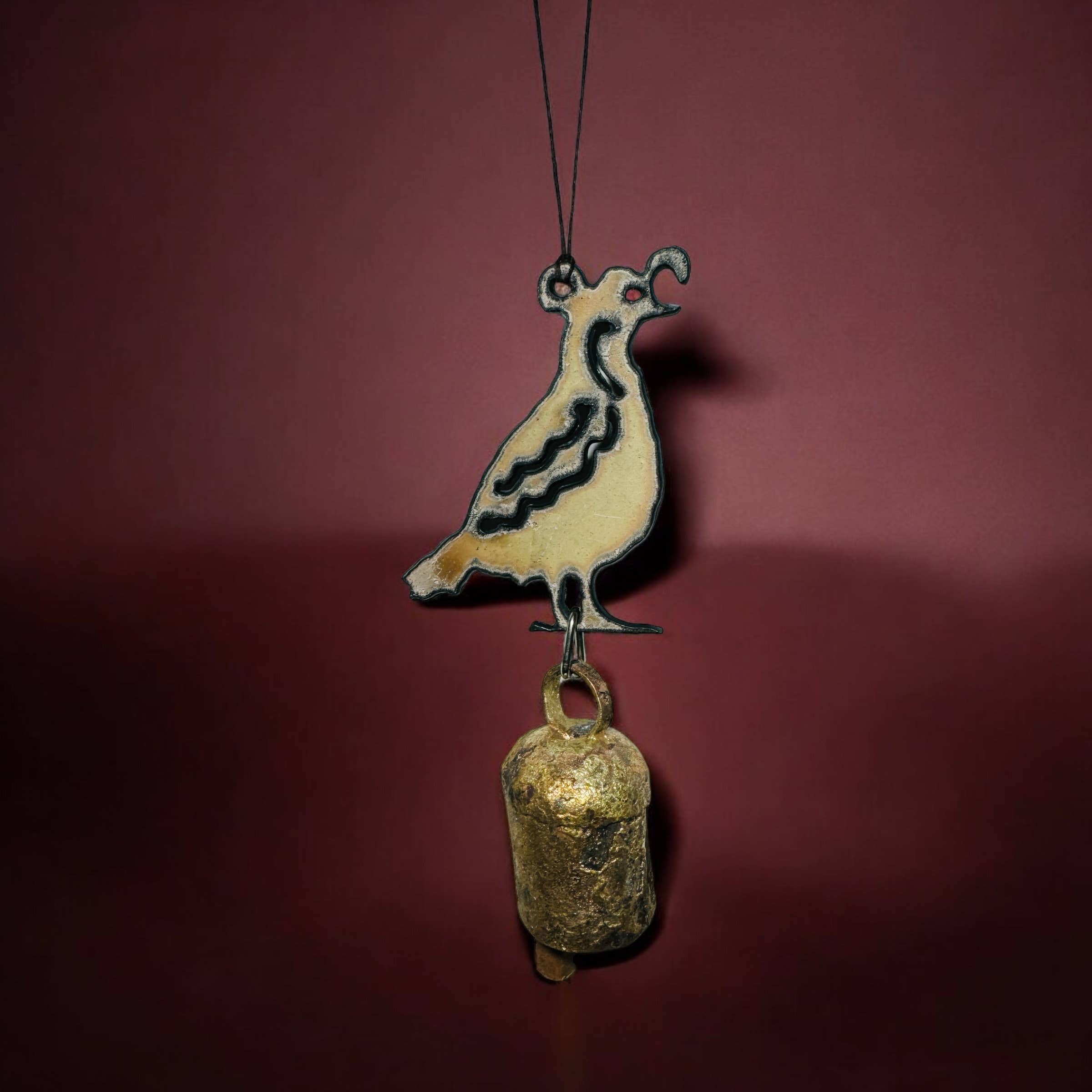 Whimsies - Wholesale Wind Chime - Metal Quail Wind Chime ornament sustainable Southwest West12