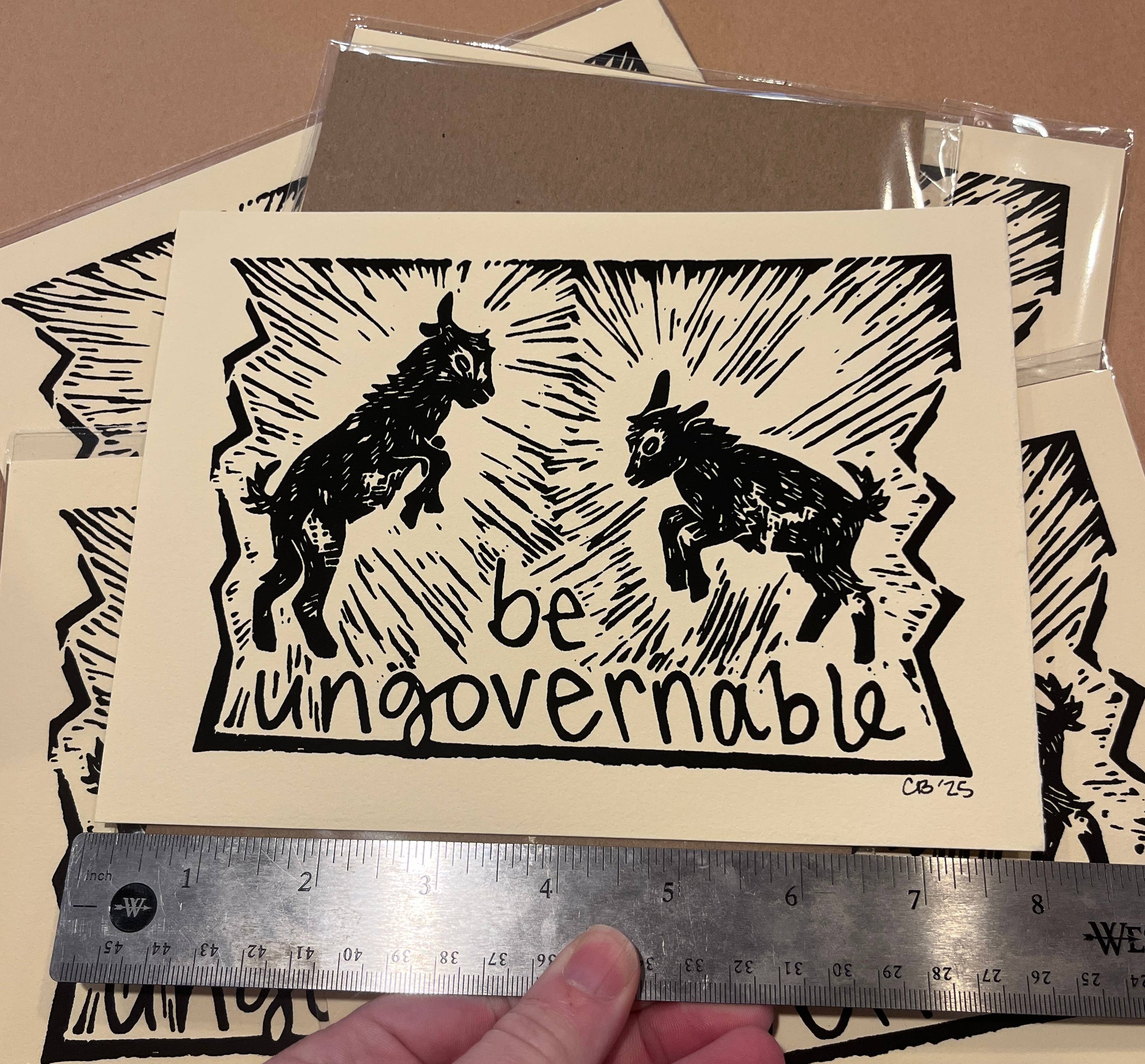 Critter Butts - Wholesale Art Print - Be Ungovernable Print - Screen print on BFK Rives paper6