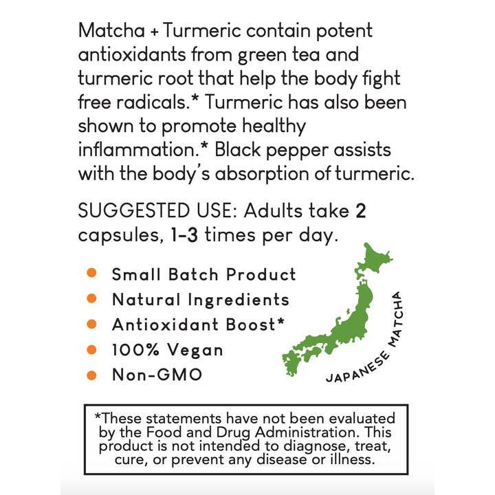 Lamie Wellness - Wholesale Oral supplement/vitamin - Matcha + Turmeric Green Tea Capsules1