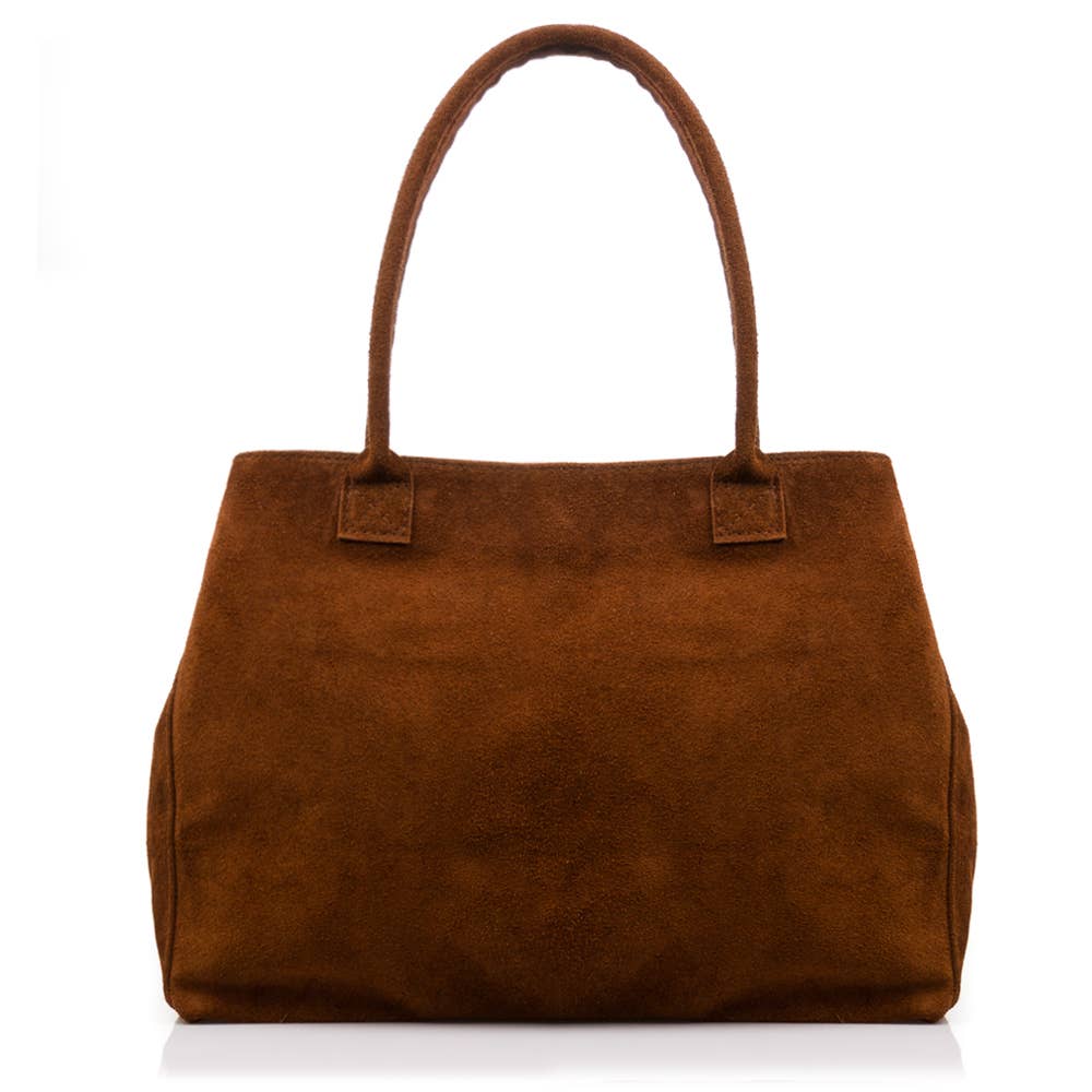 FIRENZE ARTEGIANI – Sacola - Mulher por atacado – Bolsa Shopper Feminina Annagrazia em Couro Camurça Legítimo0