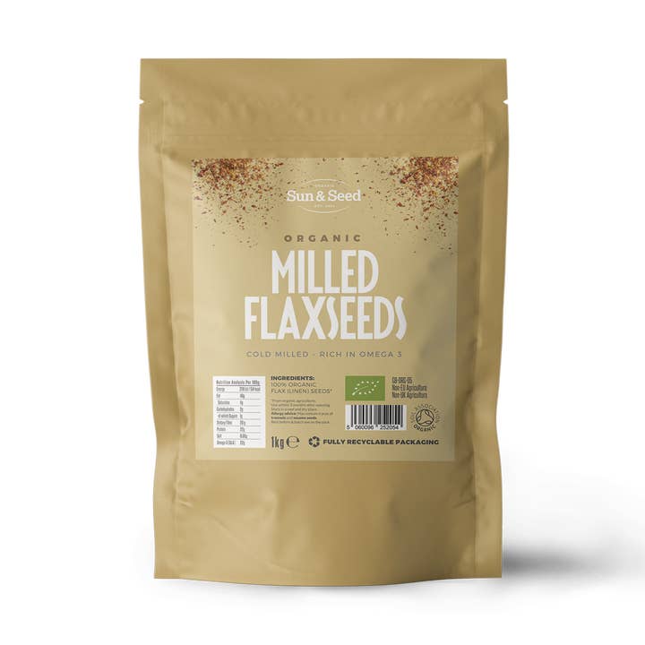 Organic Raw Milled Flax Seeds 1kg for wholesale by Sun & Seed