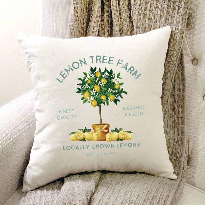 Lemon Tree- Summer Pillow Cover 18x18 inch for wholesale by Cotton & Crate