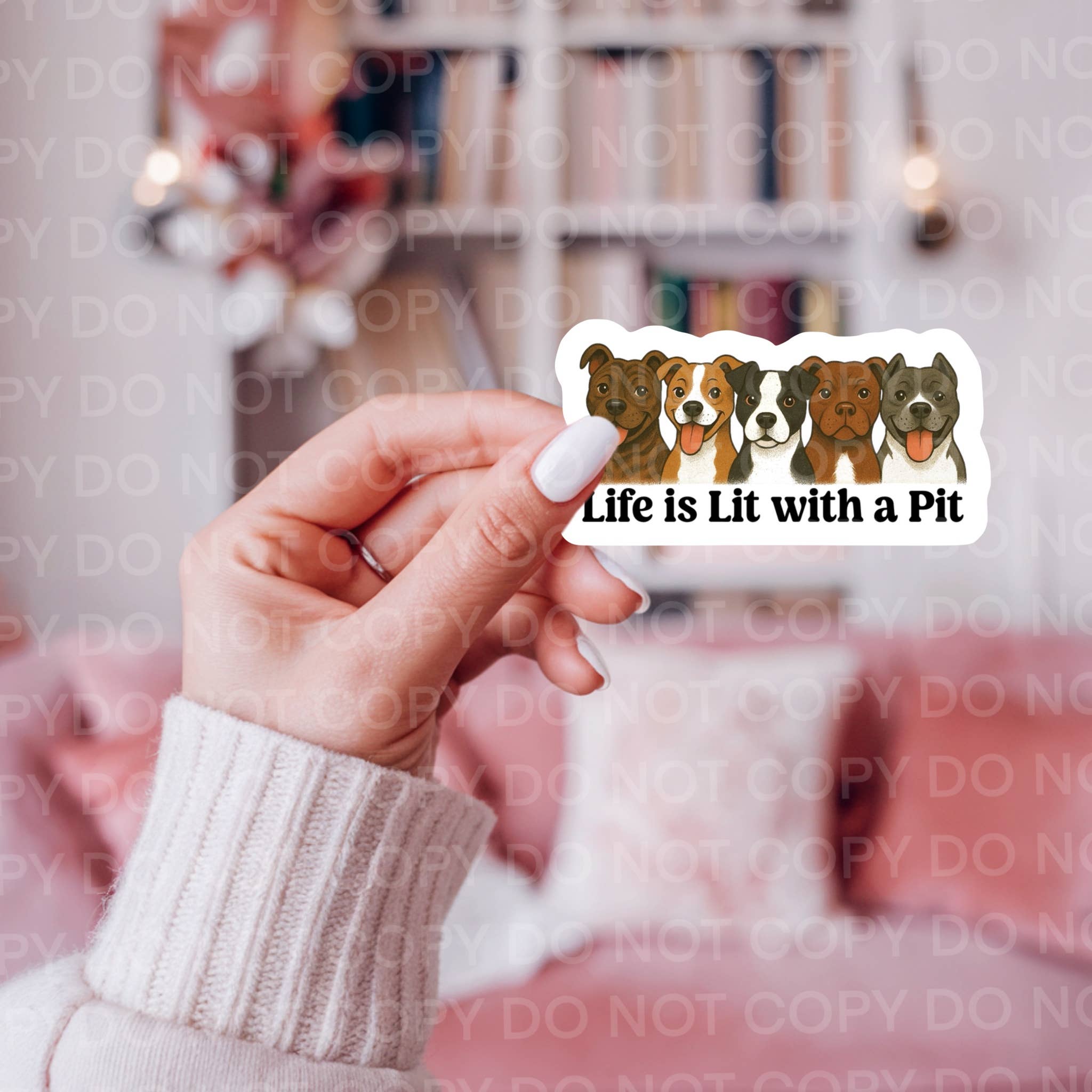 Ace the Pitmatian Co - Wholesale Sticker - Life is LIt with a Pitbull Dog Sticker