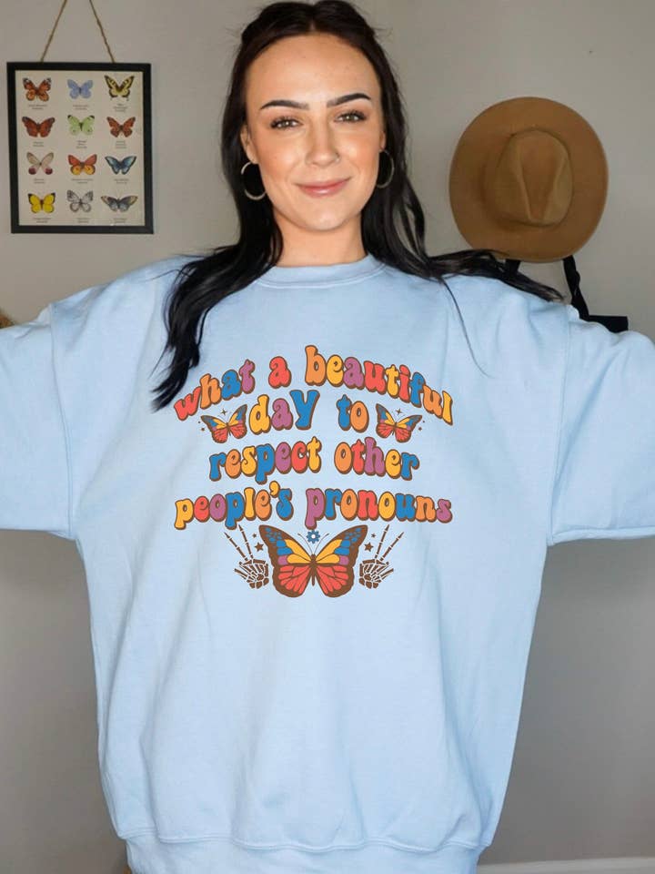 Respect Pronouns Crewneck pour la vente par Shop Alloe | Print & Media Co.